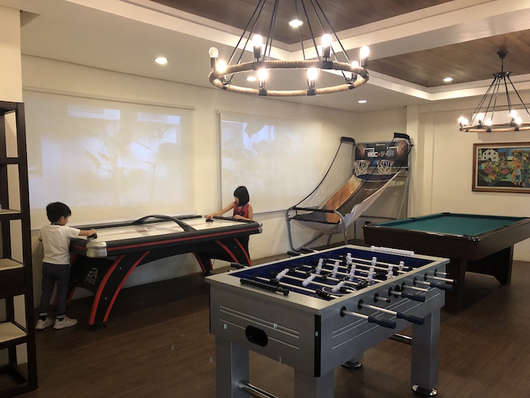 The game room at Montebello Villa Hotel is sure to keep kids busy while parents have a cup of coffee in the adjacent cafe.