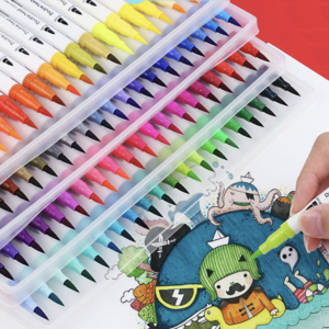 HIGHTUNE Colors Watercolor Brush Pen Dual Tip Marker Pens Set